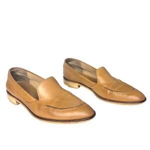 Everlane Loafer Tan Leather Made in Italy Almond Point Toe Slip On Shoes 8